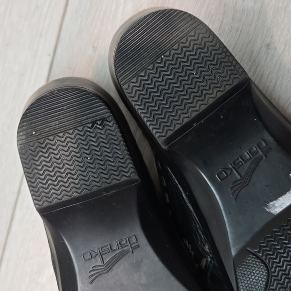 Dansko Women's Black Leather Slide Platform Sandals Shoes Sz 39/9 - Picture 14 of 15